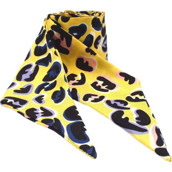 381124AF Fendi Scarf Twilly Yellow Silk
